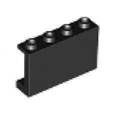 Part 14718 Black Panel 1 x 4 x 2 with Side Supports - Hollow Studs